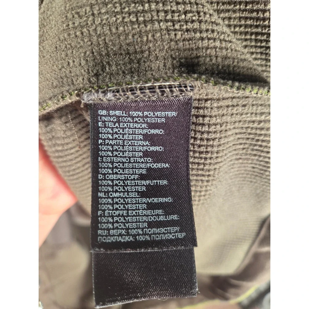 The North Face Mens WindWall Vest Heather Olive Green Full Zip Fleece Lined L